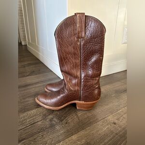 Frye Boots Mens 9 D Brown Leather Western Cowboy Rodeo Made in USA 3239 Rare